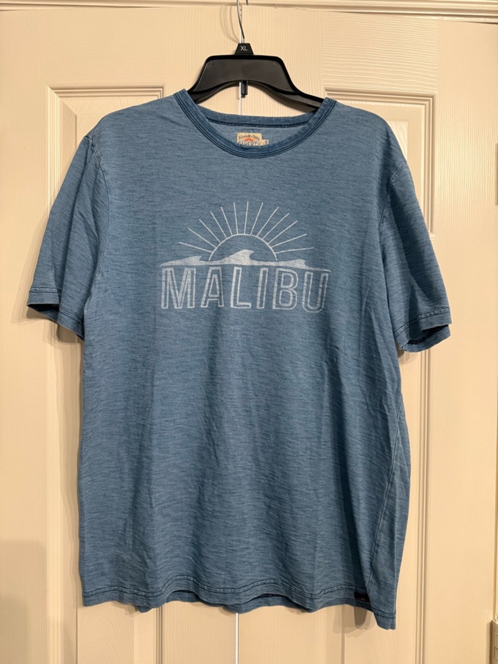 Faherty Short Sleeve T-shirt SzL Malibu Blue Heather Rare